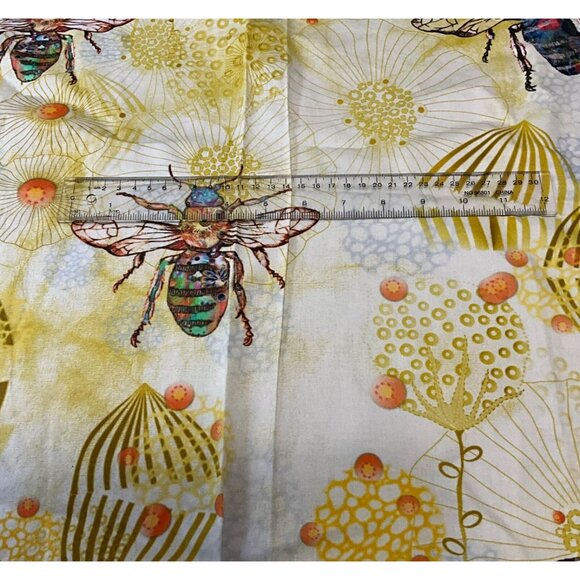 Bees Yellow Pollinator Insects Fabric Pollinator Science Wildlife 37” x 61” - Picture 6 of 6